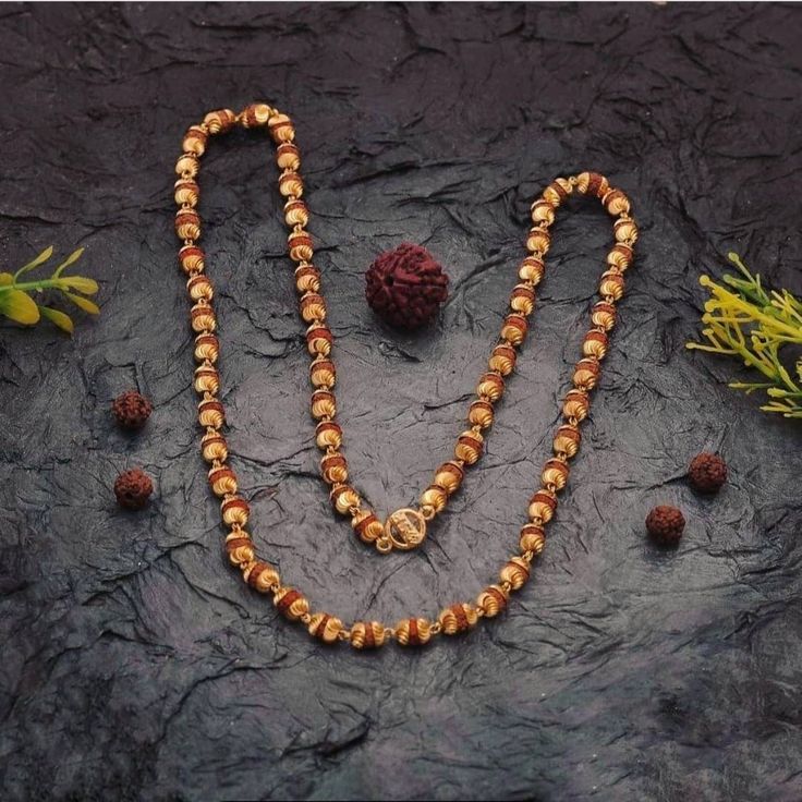 OM Shiva Rudraksha Necklace 54 Beads