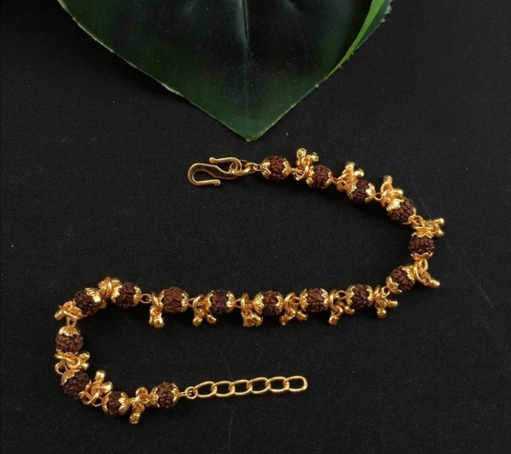 Gold Plated Rudraksha Bracelet For Women