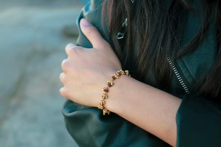 Gold Plated Rudraksha Bracelet For Women