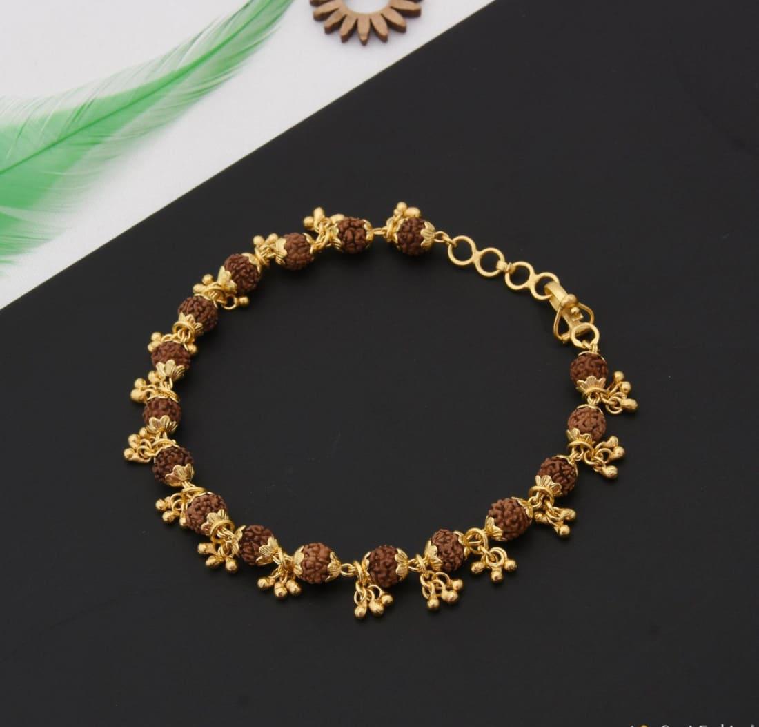 Gold Plated Rudraksha Bracelet For Women
