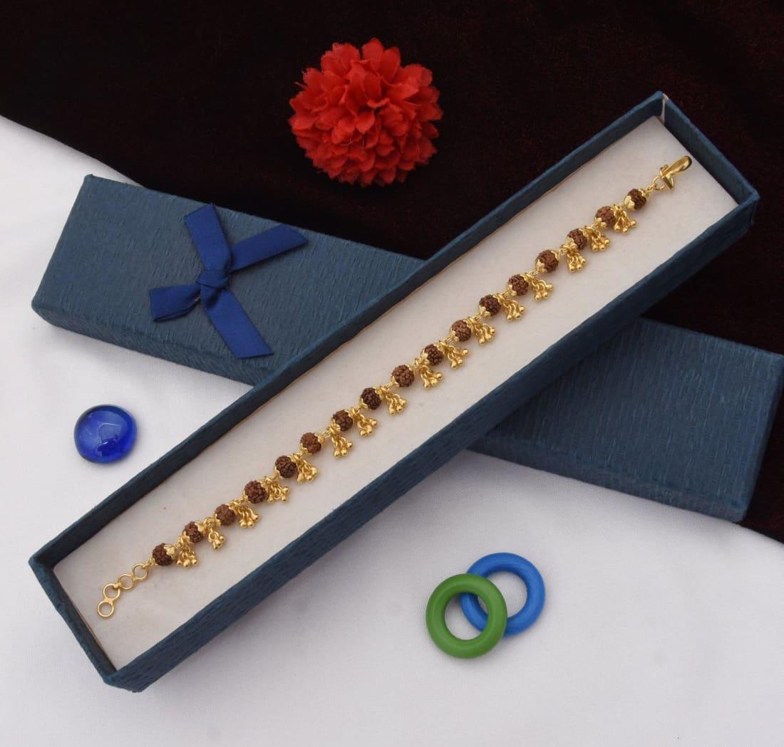 Gold Plated Rudraksha Bracelet For Women