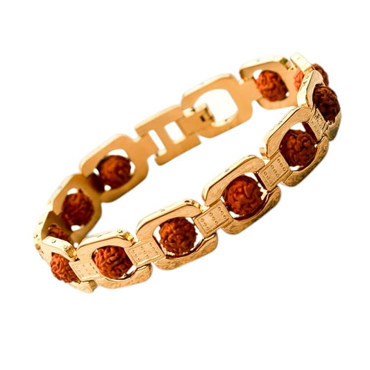 designer Gold Plated Rudraksha Bracelet
