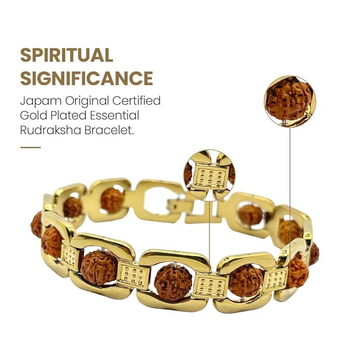 designer Gold Plated Rudraksha Bracelet