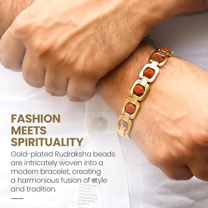 designer Gold Plated Rudraksha Bracelet