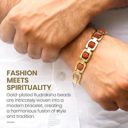 designer Gold Plated Rudraksha Bracelet