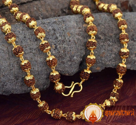 Rudraksha Mala with Golden plated premium quality