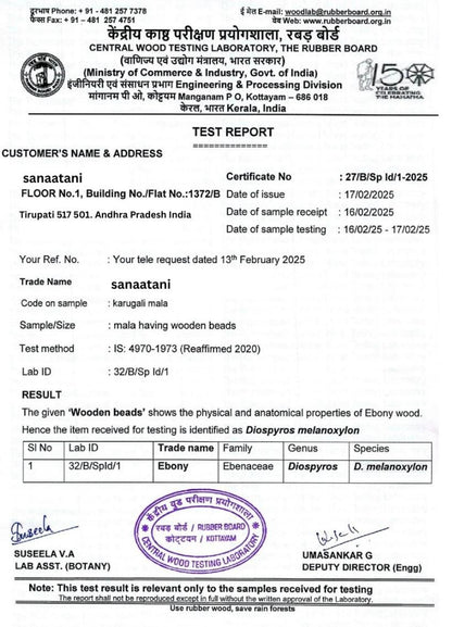 Premium Original Karungali Malai - Natural Black Ebony Wood