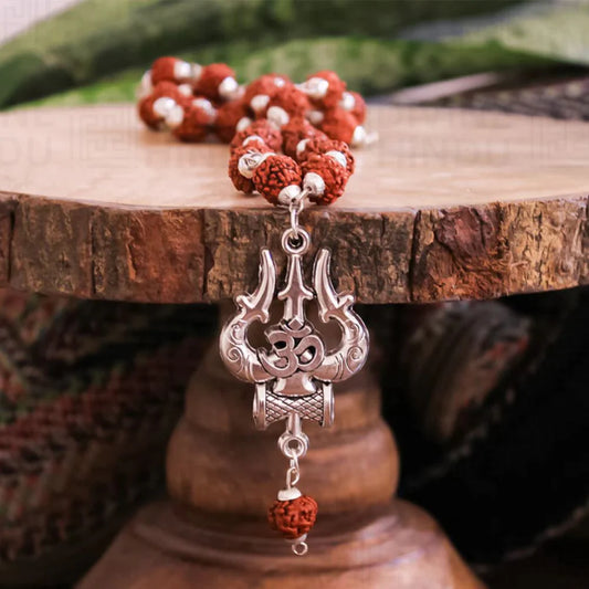 OM Shiva Trishool Rudraksha Necklace 54 Beads